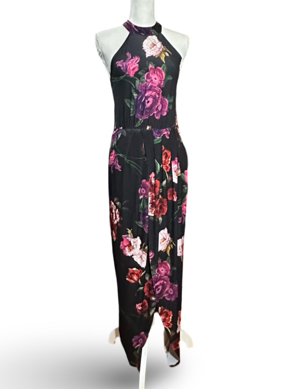 VENUS Floral Halter Neck Tulip Hem Maxi Dress - XS - Picture 1 of 15